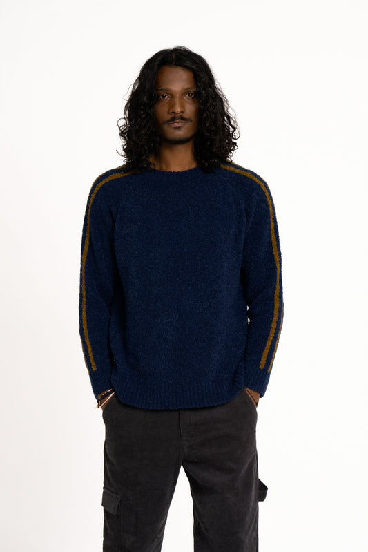 2 Stripes Blue Knitted Sweater